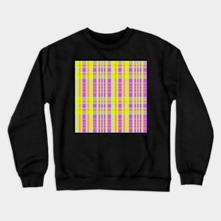 Neon Aesthetic Sorcha 2 Hand Drawn Textured Plaid Pattern Crewneck Sweatshirt